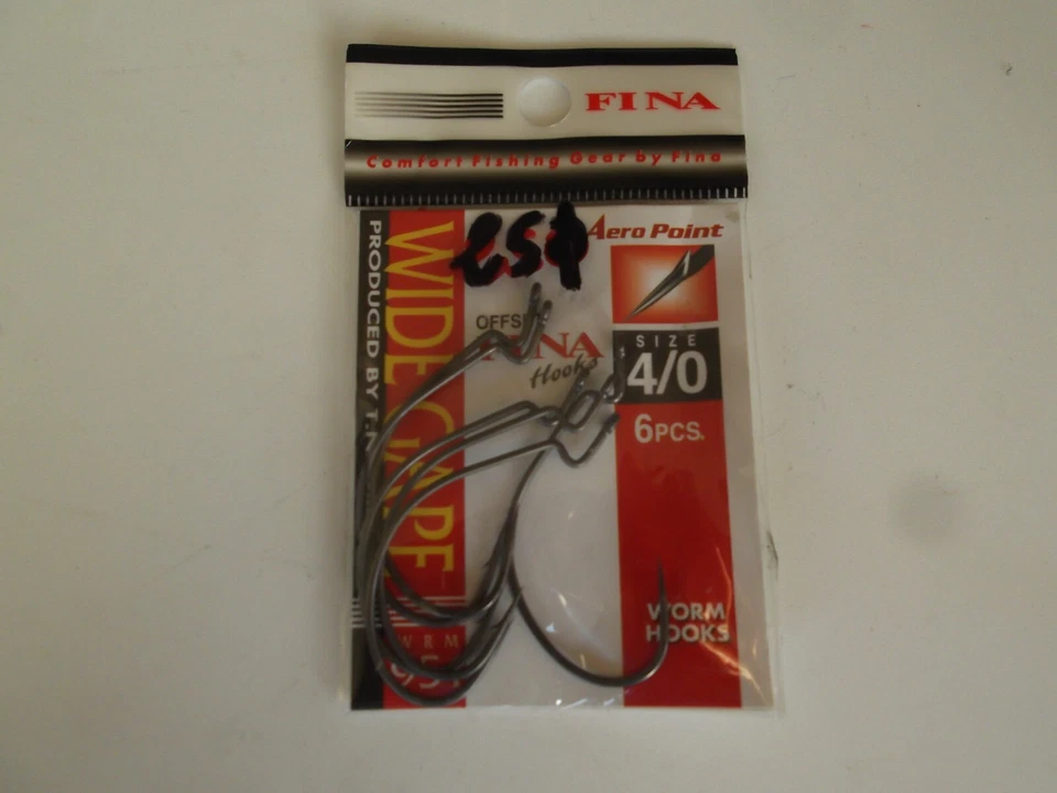 Ami Fina Offset Bass Fishing Fina Soft Plastics Rig Hooks 4/0 - Immagine 1 di 1
