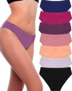 Dyienocs 7 Pack Cotton Underwear for Women Sexy Low Rise Ribbed Hipster Breat... - Picture 1 of 7
