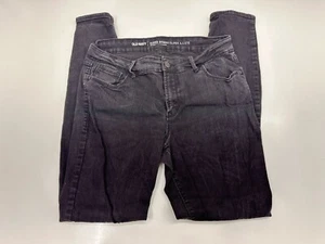 Old Navy Womens Jeans Size 10 Regular Super Skinny Mid Rise Black Denim - Picture 1 of 11