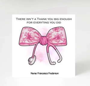Personalised Women Doctor Nurse Surgeon Dentist Thank you card - Picture 1 of 5