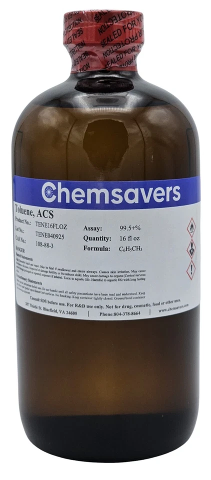 Tolueno, ACS, 99,5+%, 16 fl oz Foto 1 de 1