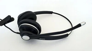 Snom SNO-A100D A100D Wired Binural 2 Earts Headset Quick Release QD Wideband - Picture 1 of 7