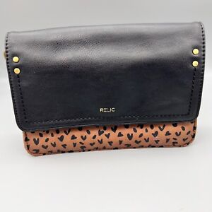 RELIC by Fossil Charley Clutch (Only) Leopard Faux Leather Bag READ