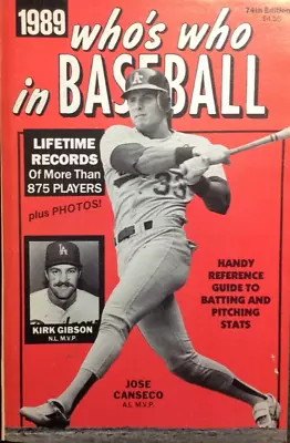1989 Who’s Who in Baseball ~ Jose Canseco Cover ~ Real Nice Shape!!! - Image 1 of 4