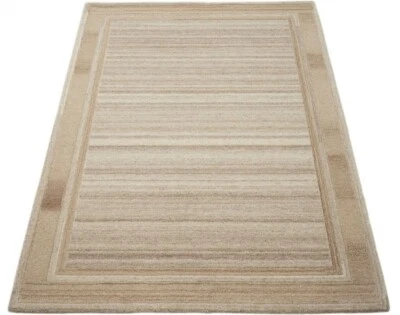 Beige 160X230 cm Teppich 100% Wolle Braun Orientteppich Handgetuftet HT184 - Bild 1 von 4