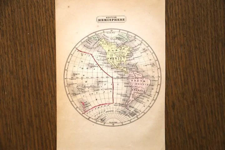 MAPA ANTIGUO RARO GOODRICH ATLAS 1852 - EL HEMISFERIO OCCIDENTAL - EXCELENTE DETALLE II Foto 1 de 1