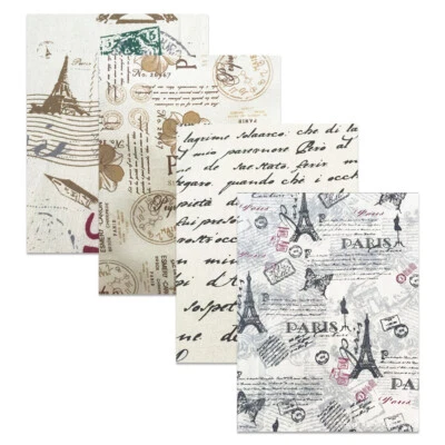 Vintage Paris Eiffel Tower Fabric Cotton Linen For DIY Handmade Decor Material - Image 1 of 4