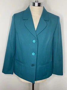 Alfred Dunner Women's Jade Green Career Blazer Work Suit Jacket Sz 10 New Church - Picture 1 of 5