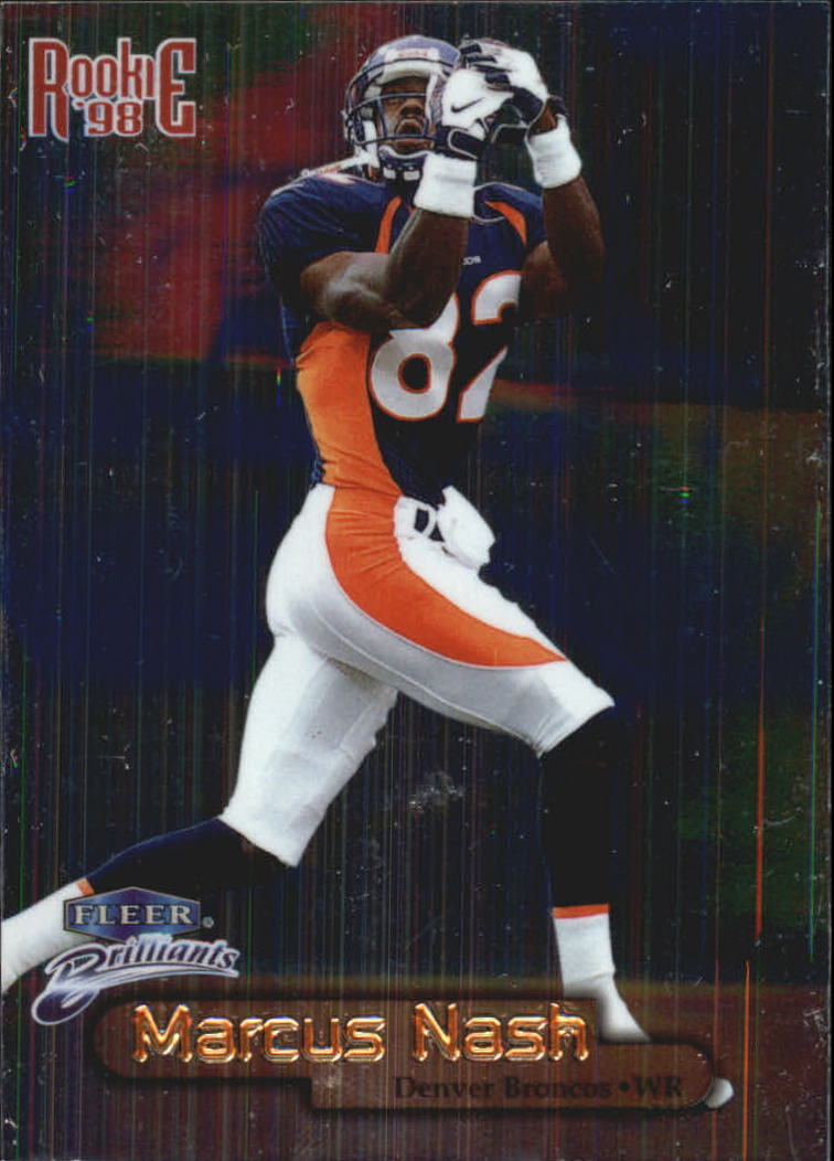 1998 Fleer Brilliants Blue Denver Broncos Football Card #104 Marcus Nash