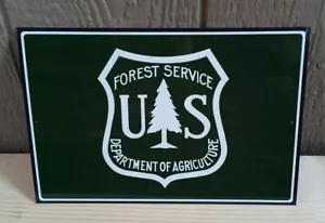 WALDDIENST BLECHSCHILD 8"X12" EMBLEM LOGO BLOCKHAUS LODGE RUSTIKALE DEKORATION - Bild 1 von 1