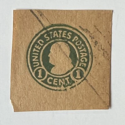ERROR U.S. 1C CUT SQUARE FRANKLIN WITH INK BREAKS - Image 1 of 3