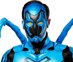 Blue Beetle Plastic Mask DC Comics Fancy Dress Halloween Adult Costume Accessory - Picture 1 of 1