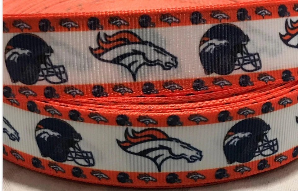Broncos Ribbon - 7/8" Grosgrain Ribbon - Football Ribbon - Denver Broncos - Image 1 of 1