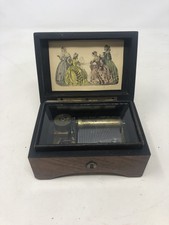 Vintage Thorens Style Wooden Music Box Multiple Tune Music Box