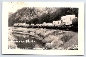 White Pass Yukon Railroad Piggy Back Train Skagway Alaska Photo Postcard A332 - Picture 1 of 2