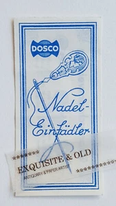 Dosco Nadel-Einfädler Gebrauchsanweisung Werbung Nähen Ephemera Vintage Deko alt - Bild 1 von 2