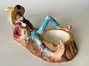 Vintage Classic DRUNK HILLBILLY with Moonshine Ceramic MCM ASHTRAY Made in JAPAN - Picture 1 of 11