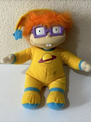 "Muñeco de peluche Chuckie Finster vintage Rugrats fiesta de pijamas cabeza de plástico 1997" Foto 1 de 4