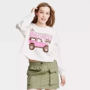 Women's Grayson Threads Ford Bronco Girl Graphic Sweatshirt White Size 1X NWT - Picture 1 of 7
