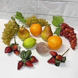 Faux Fruit Decor Grapes Oranges Pears Strawberries Prop Basket Filler Home Stage - Picture 1 of 6