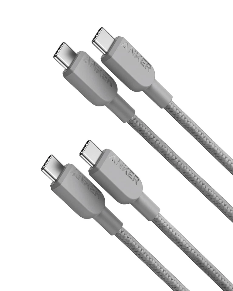 Paquete de 2 cables Anker USB C a USB C de 3 pies - Carga rápida para iPhone, Samsung, iPad Foto 1 de 4