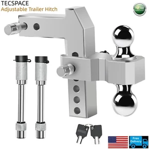 Receptor Ginkman 2,5"" 6"" caída/elevación aluminio enganche de remolque ajustable + cerraduras - Imagen 1 de 9