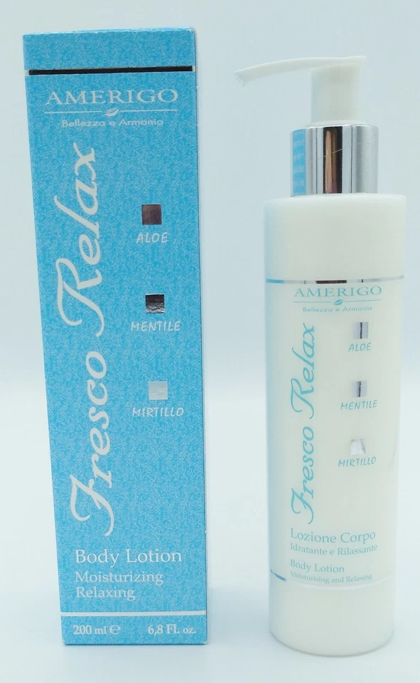 FRESCO RELAX KÖRPERLOTION AMERIGO. NACH DEM BADEN MACHT DIE HAUT STRAFF UND FRISCH
