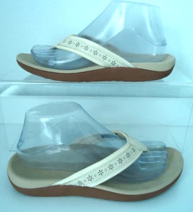 Joomra Women's Orthotic Flip Flops Beige High Arch Support Summer Size-8/39 - Picture 1 of 11