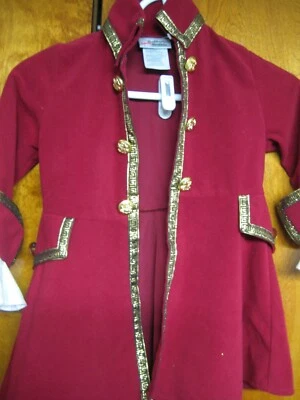 Niños Niños Terciopelo Rojo con Encaje Blanco Disfraz General Halloween Talla XXS Foto 1 de 2