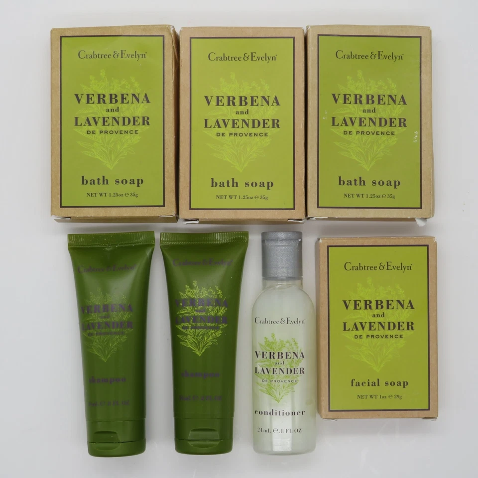 Xampu, condicionador, banho e sabonete facial Crabtree & Evelyn verbena e lavanda - Imagem 1 de 1
