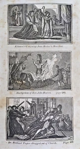 BOOK MARTYRS FOXE 1830 TORTURE BIBLE CATHOLIC OCCULT CHURCH DEATH MASSACRE RARE - Picture 1 of 17