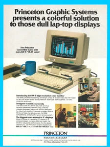 1986 Princeton computer system vintage print ad color monitor home PC ephemera - Picture 1 of 3