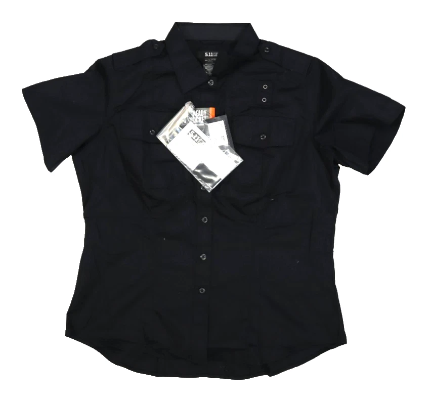 5.11 Tactical PDU Class B Short Sleeve Button Down Uniform Shirt Navy Women L - Image 1 of 4