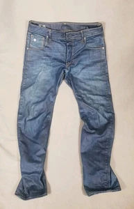 G Star 3d Arc Jeans Mens 32x30 Dark Wash Button Fly Logo Designer  - Picture 1 of 8