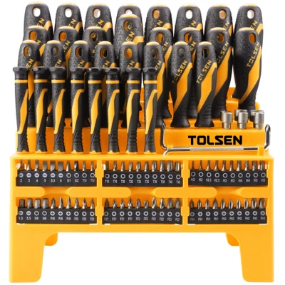 SET 100 PZ CACCIAVITI ASSORTITI+INSERTI + BUSSOLE TOLSEN - Immagine 1 di 4