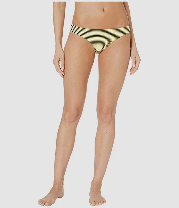 Seafolly Womens Yellow Go Overboard Striped Hipster Bikini Bottoms US Sz 10