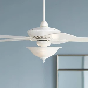 52" Modern Ceiling Fan with Light LED Dimmable Remote White for Living Room - Picture 1 of 4