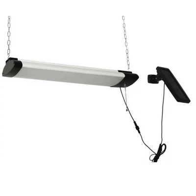 Luz LED de 1000 lúmenes con energía solar para tienda garaje cobertizo área de trabajo iluminación nueva Foto 1 de 4