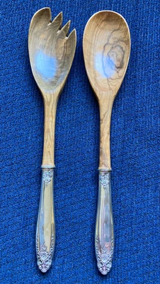 Juego para servir ensaladas de madera Prelude by International de plata esterlina, HH, 11 pulgadas Foto 1 de 4