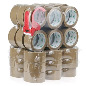 36Rolls Brown Packing Tape with Dispenser, Box Packing Tape Rolls for Packagi... - Foto 1 di 6