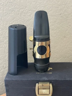 复古 Selmer Soloist 风格长柄 C* Alto Sax 吹嘴和连字 + 帽子 — 第 1/4 张图片