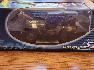 Jeep Willy Exército dos EUA por Mira Solido Ref: 8075 Escala 1:18 Exército Verde Novo Na Caixa - Imagem 1 de 3