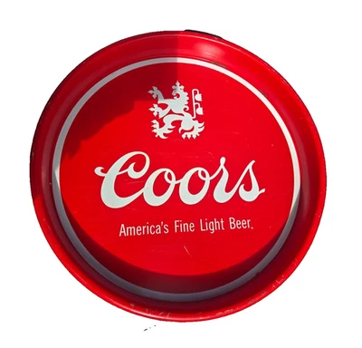Coors Vintage Round Serving Tray Red 13" Adolphus Coors Co Brewing Golden Colo. - Image 1 of 2