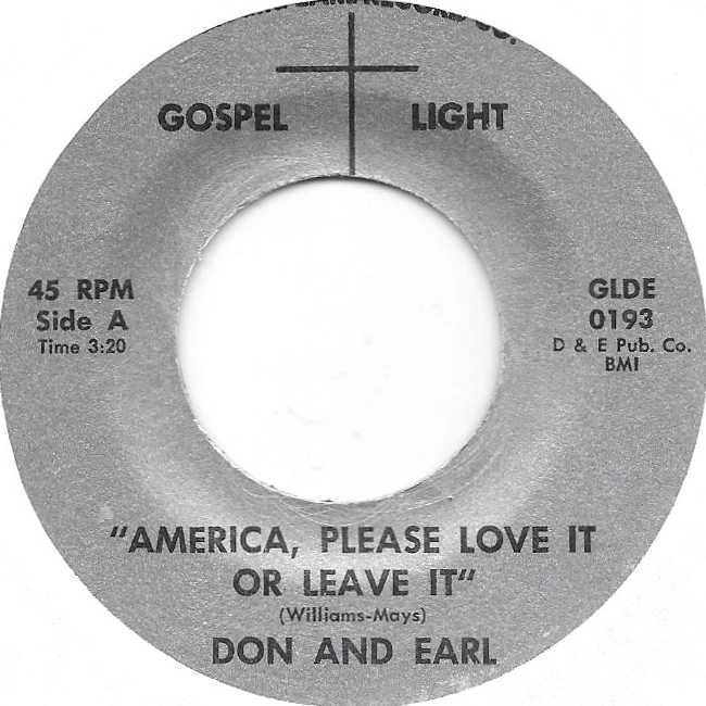 DON AND EARL America Please Love It on Gospel Light hillbilly gospel 45 HEAR - Image 1 of 2