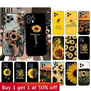 Hermosa funda girasol para teléfono iPhone 16 Pro Max 15 14 13 12 11 XR XS - Imagen 1 de 12