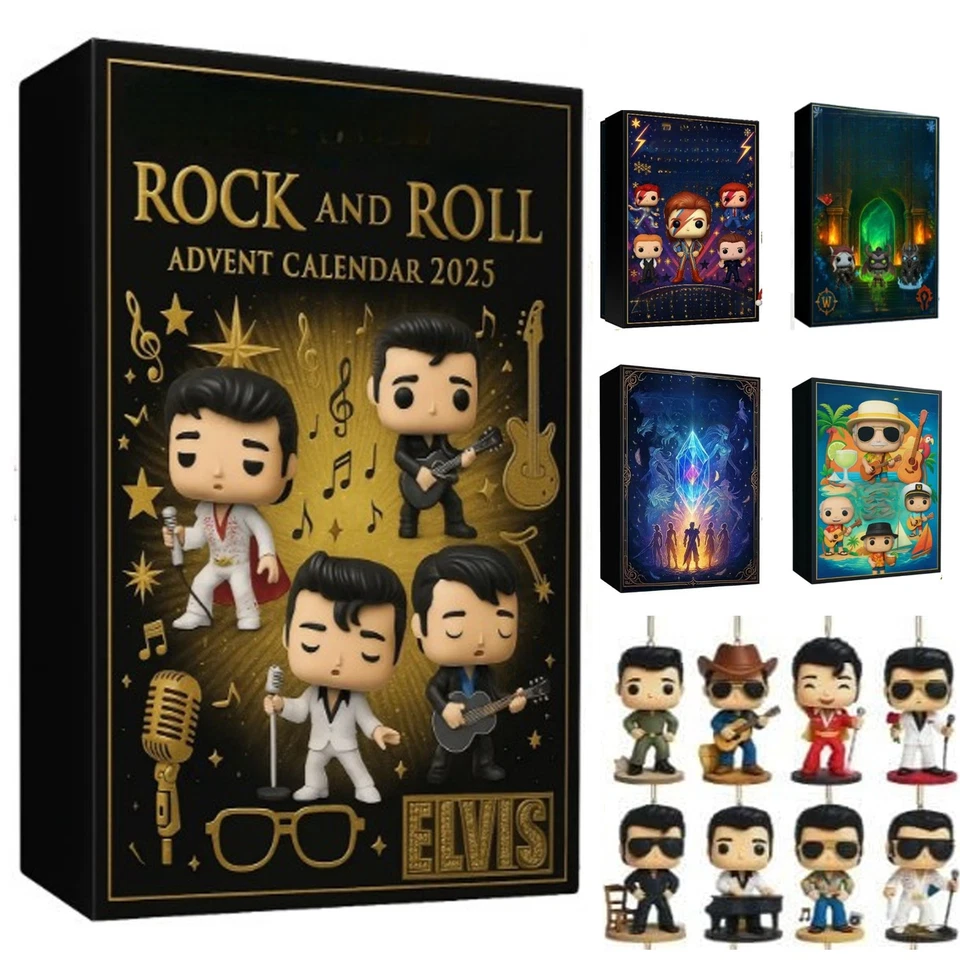 MARKENLOS Elvis Presley Adventskalender 24-tägiger Weihnachtscountdown-Kalender DE
