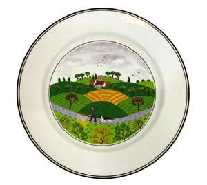 Villeroy & Boch Design Naif Salad Plate 8 1/4" Country Scene Hunter & Dog Laplau - Picture 1 of 7