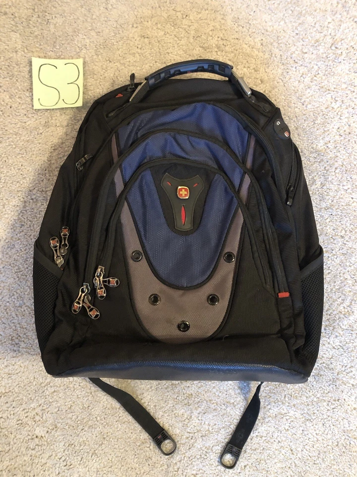 SwissGear Wenger 减震笔记本电脑背包黑色海军蓝企业包 — 第 1/4 张图片