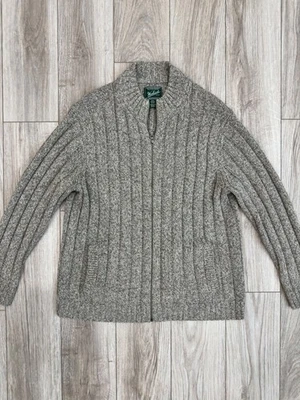 Suéter Woolrich Adulto XL Beige Lana Acanalado Cárdigan Chaqueta Pesado Golf Para Hombres Foto 1 de 4