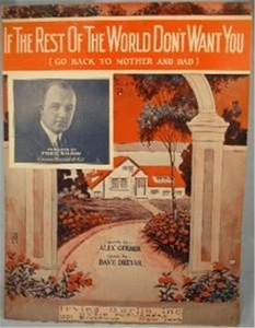 Sheet Music If The Rest Of The World Don't Want You Go To Mother & Dad O - Picture 1 of 5
